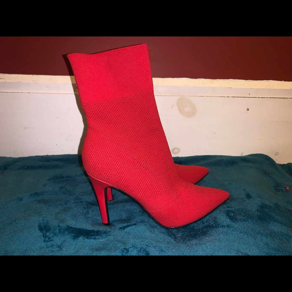 Red heeled booties